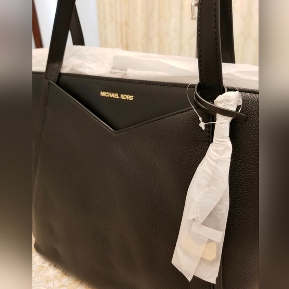 Michael Kors Whitney Black Tote Handbag Purse - Picture 4 of 11